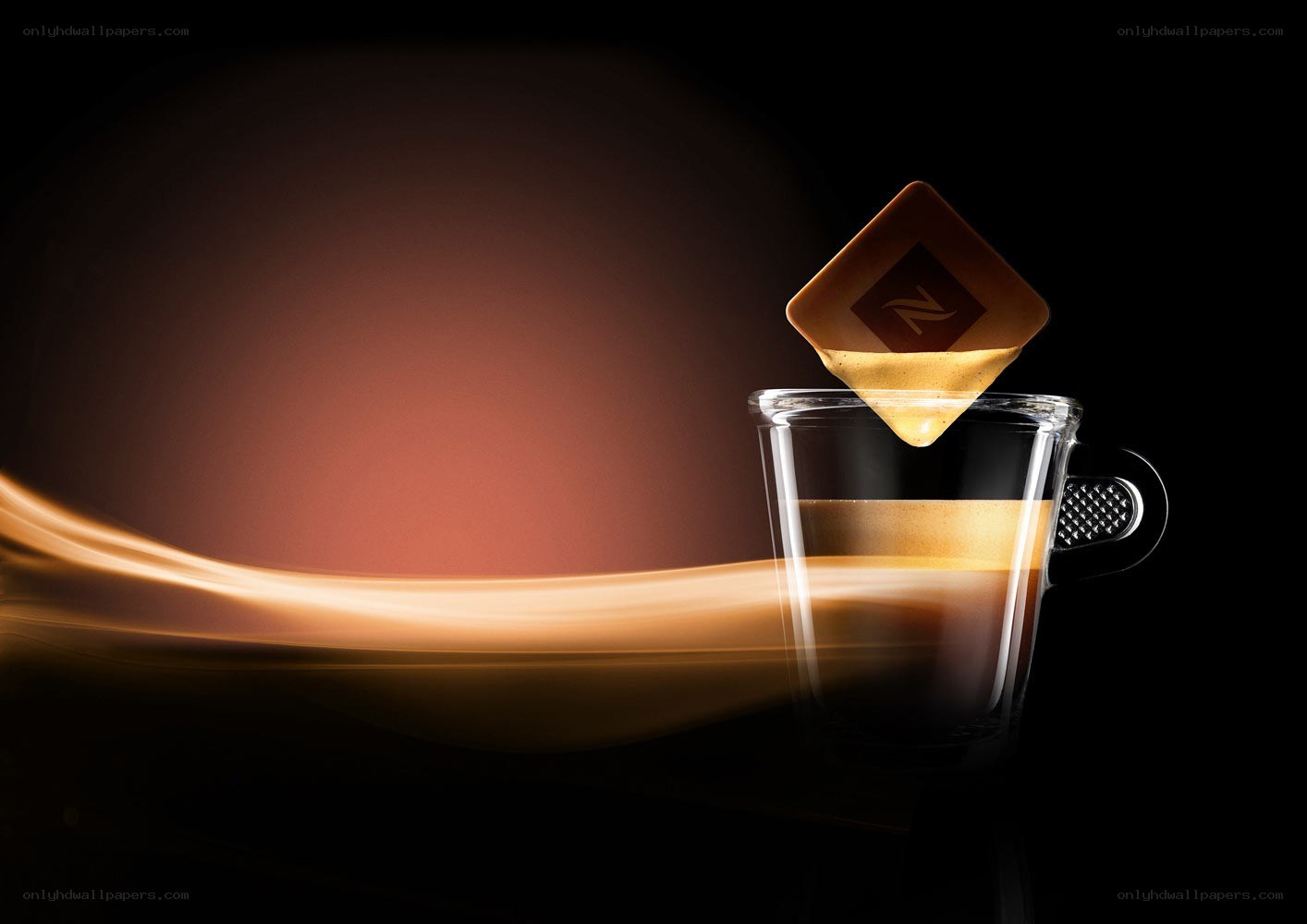 Nespresso coffee pod brewing