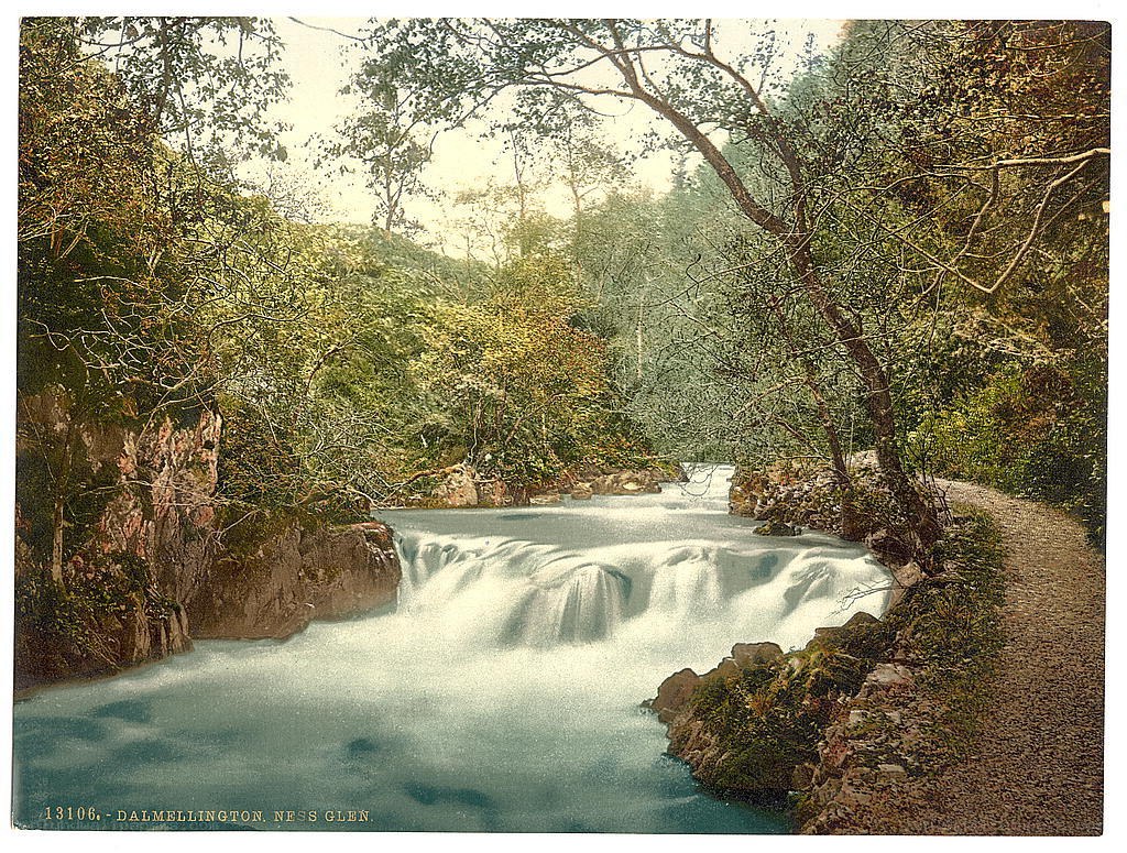 Ness Glen waterfall scene