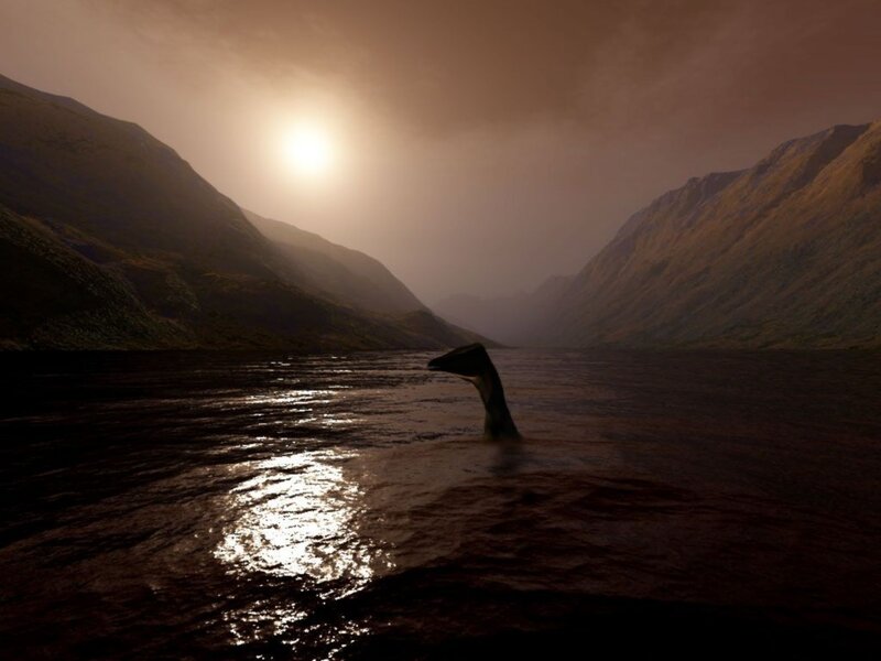 Nessie in a mountain lake