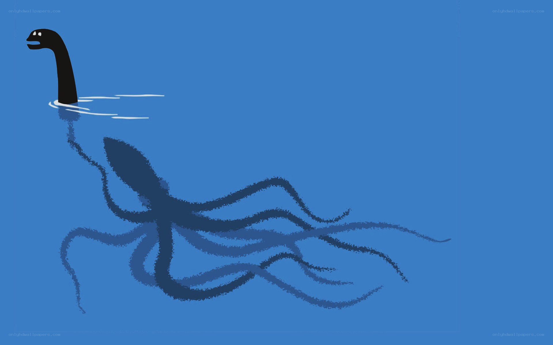Nessie with octopus shadow