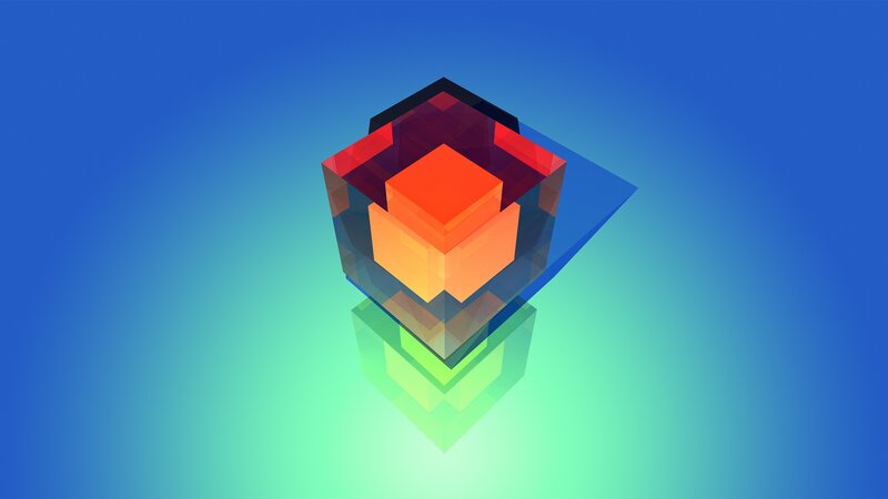 Nested Cubes in Space — Blue