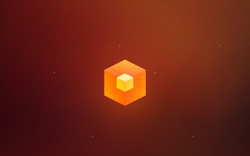 Nested Cubes in Space — Orange