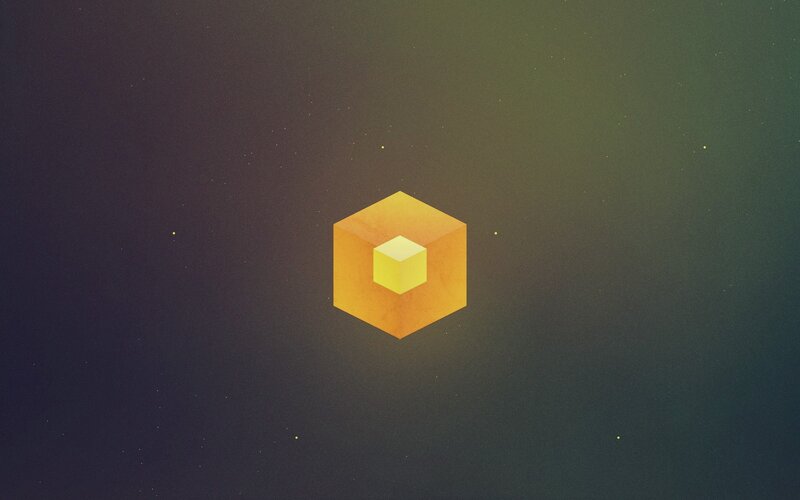 Nested Cubes in Space — Yellow, Serene