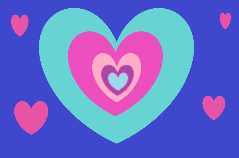 Nested Heart Shapes — Blue