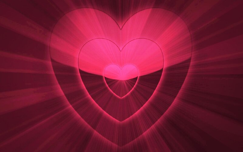 Nested Heart Shapes — Red