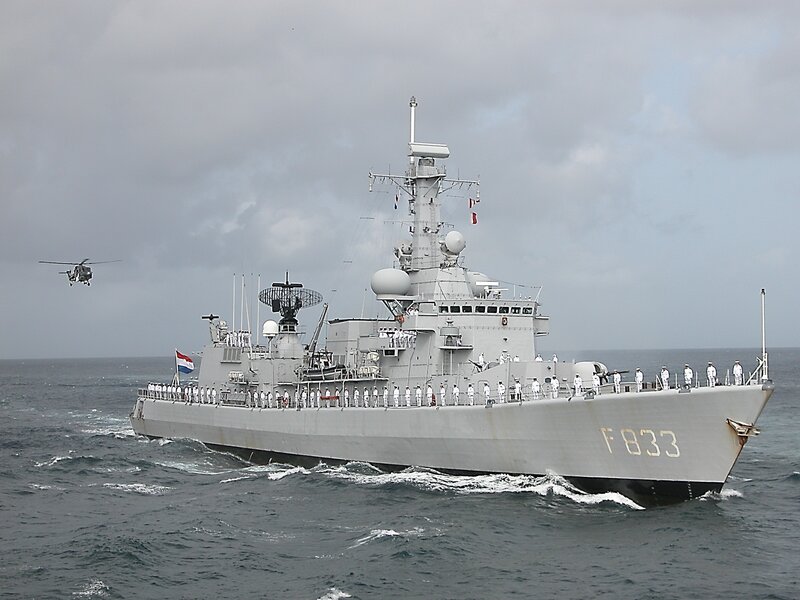 Netherlands Navy frigate at sea