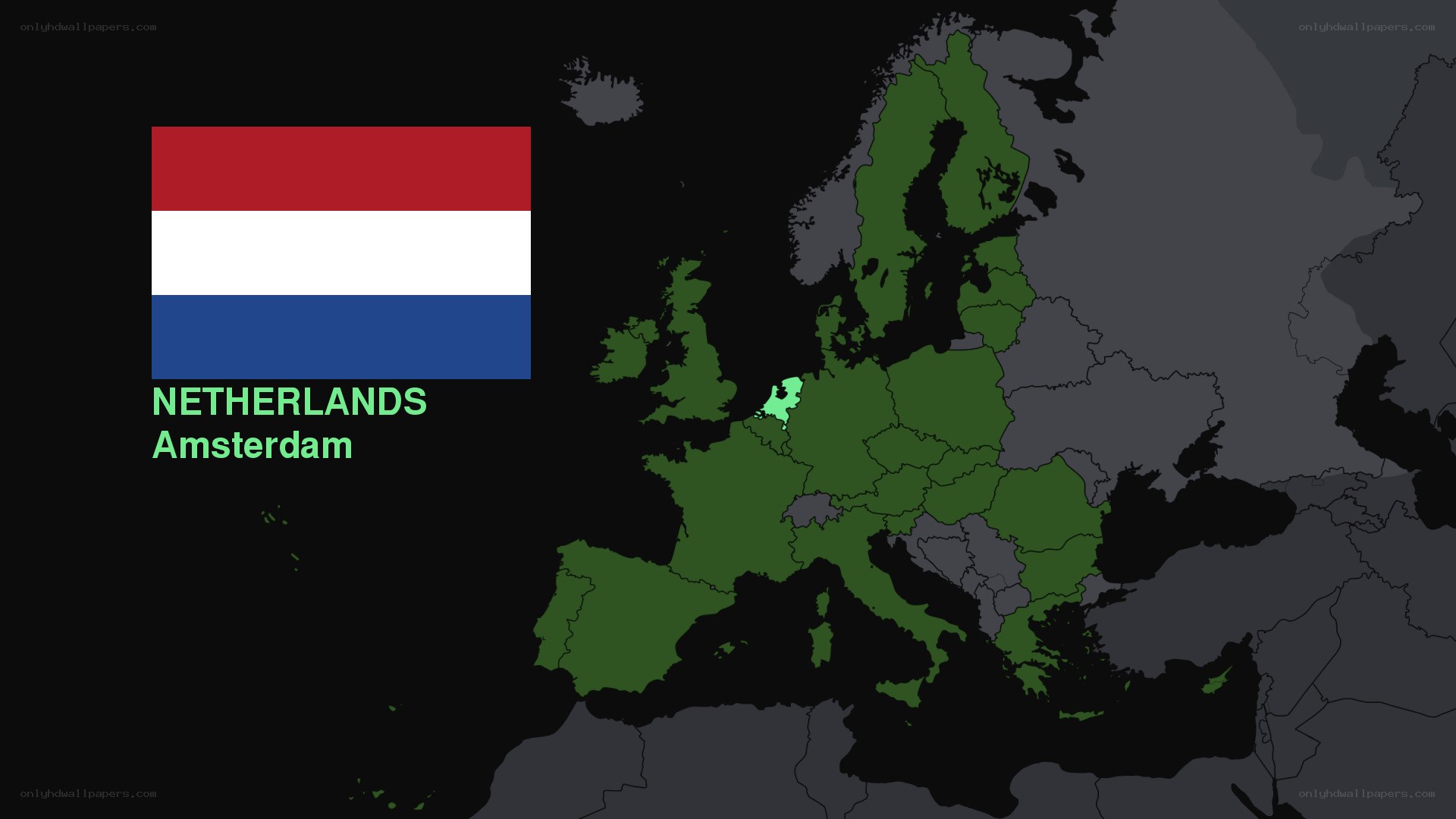 Netherlands on European map