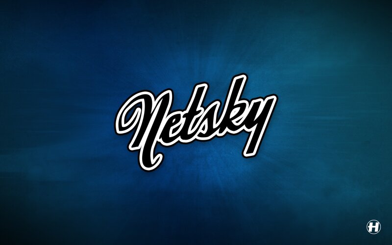 Netsky logo on blue background