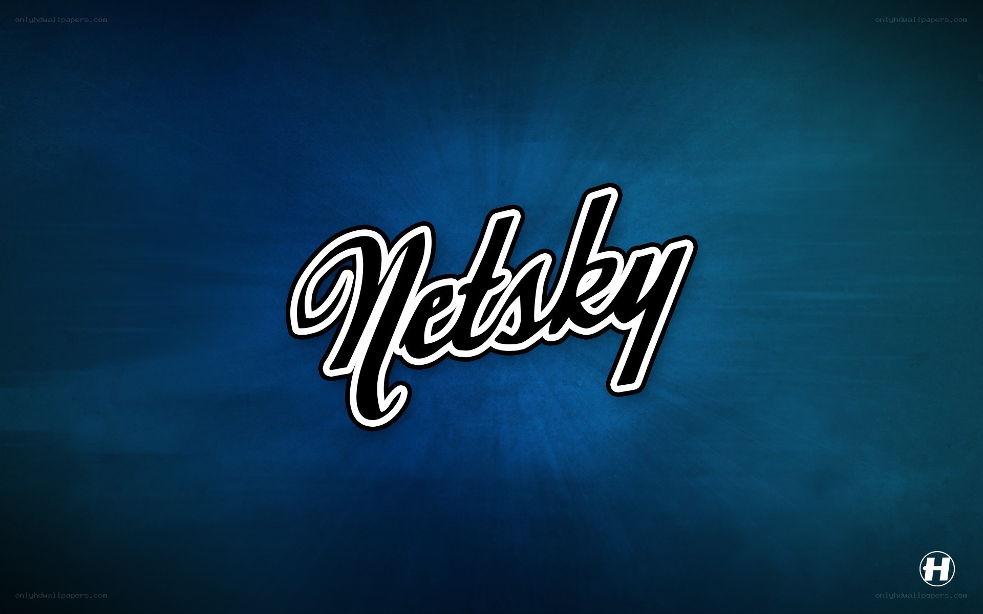 Netsky logo on blue background