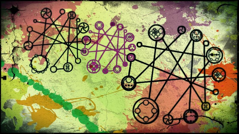 Network Diagrams on Wall — Green