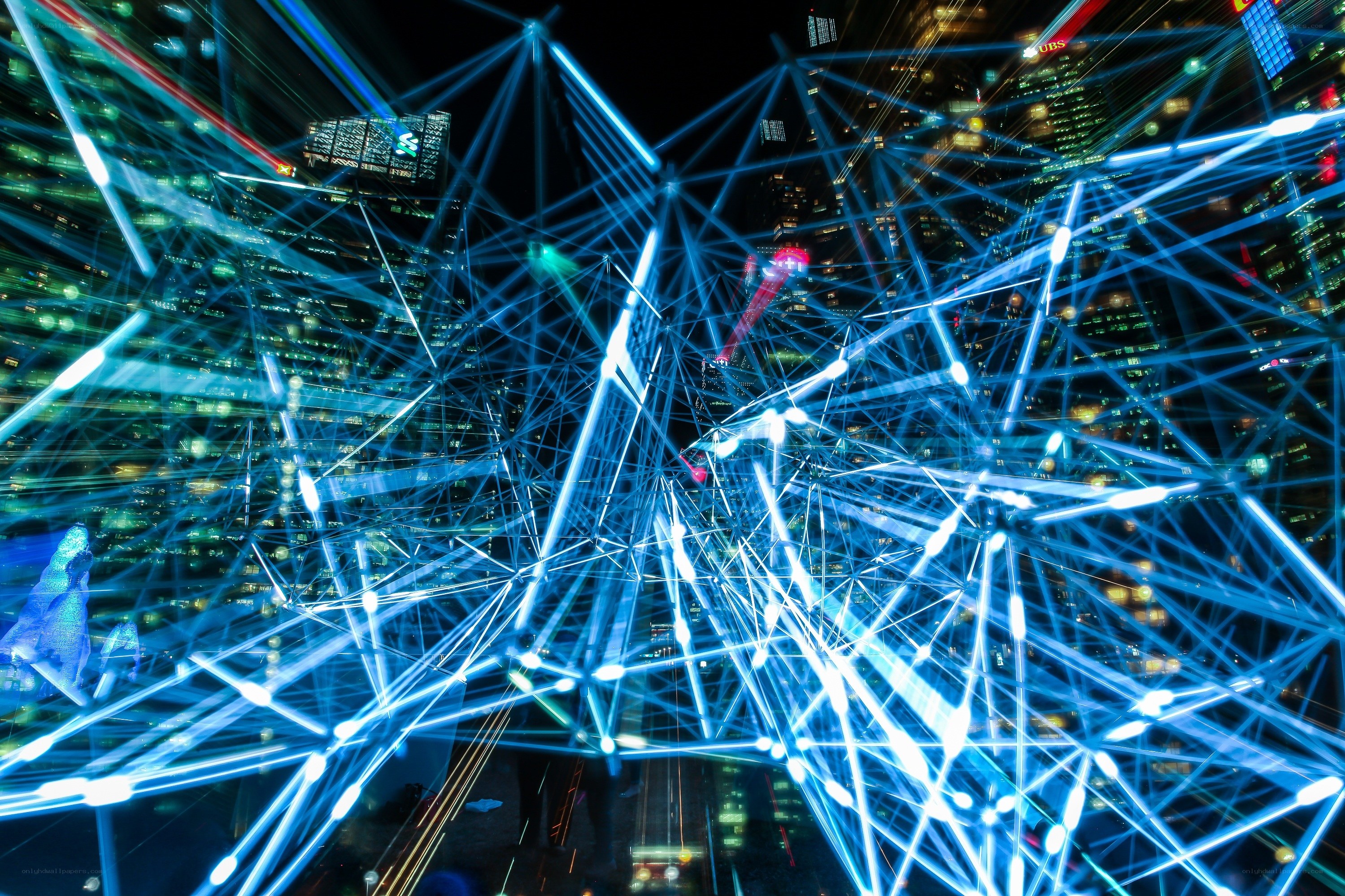 Network of city lights