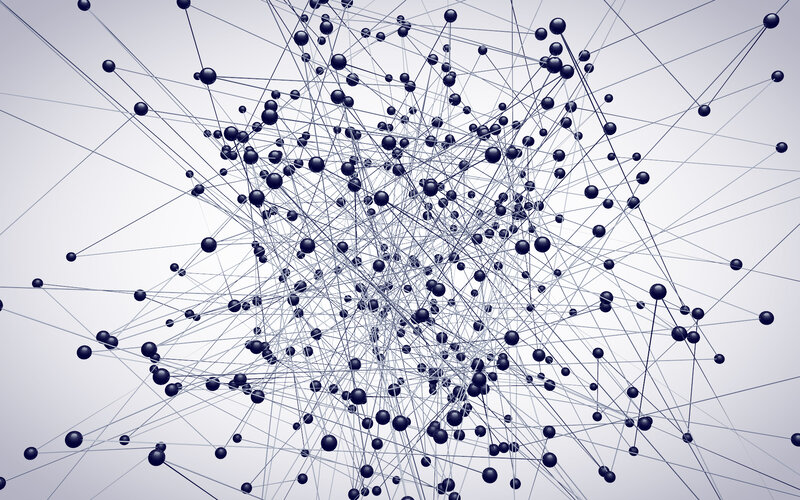 Network of Connected Nodes — Black, Neutral