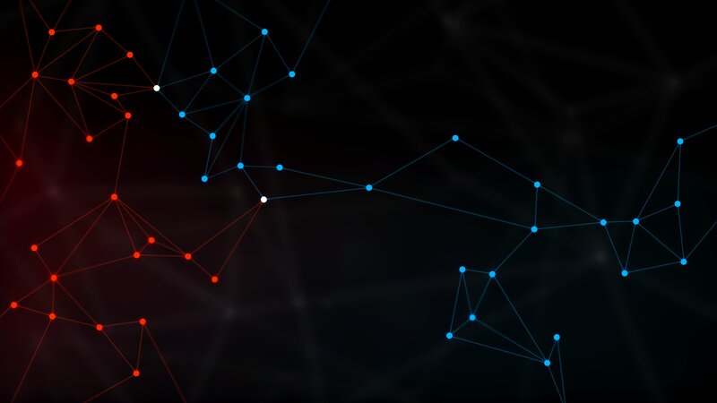 Network of Connected Nodes — Black, Technological