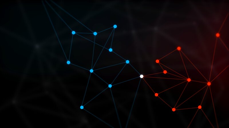 Network of Connected Nodes — Blue