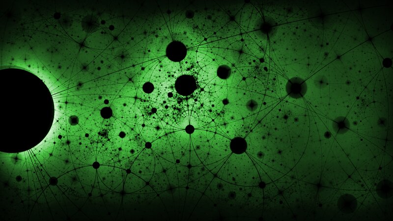 Network of Connected Nodes — Green, Abstract