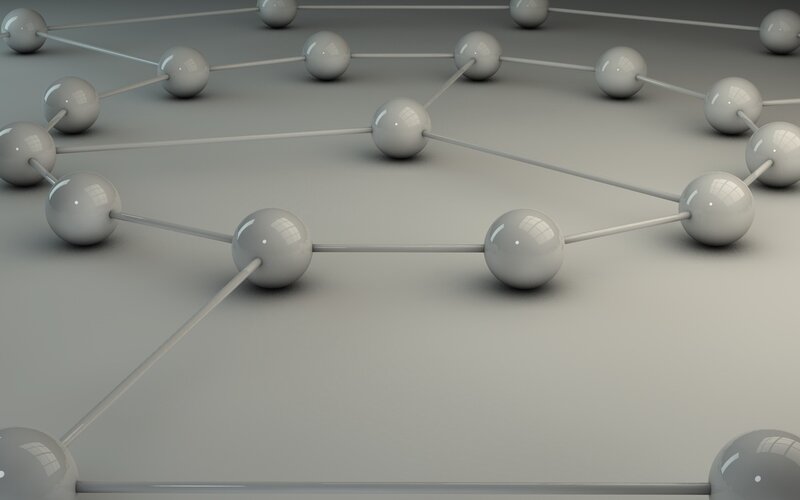 network of connected spheres