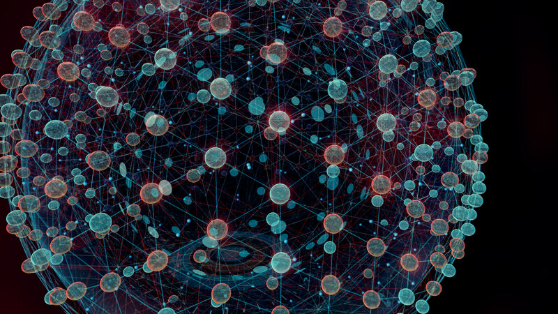 network of glowing nodes