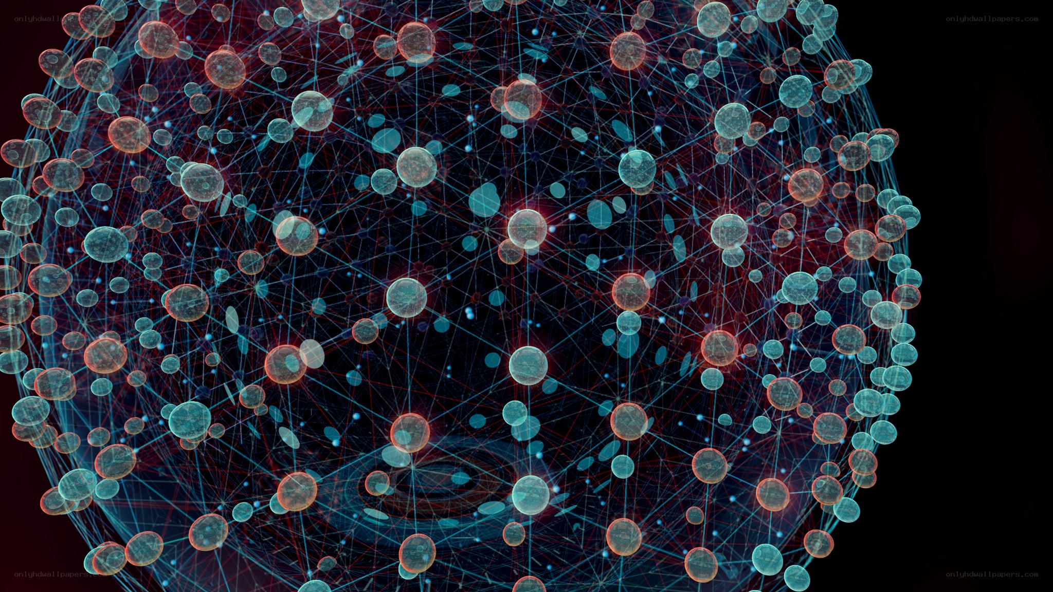network of glowing nodes