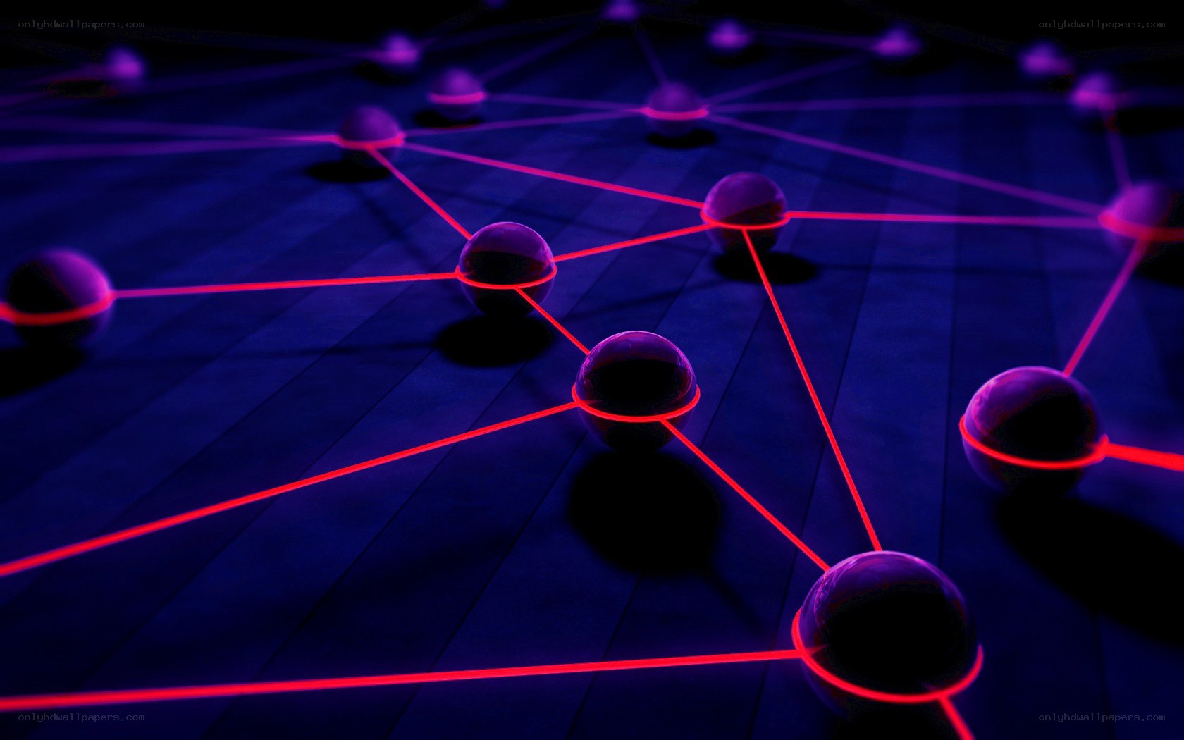 network of glowing nodes