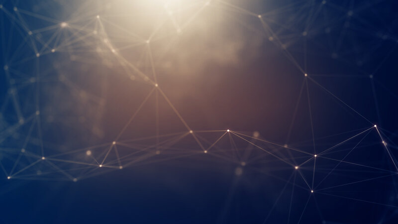 Network of Glowing Nodes — Blue, Dramatic
