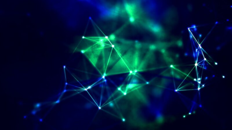 Network of Glowing Nodes — Green