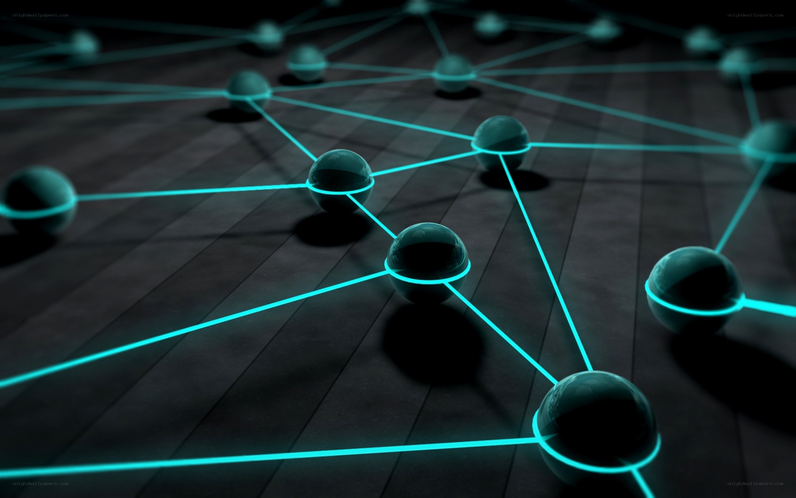 network of glowing nodes