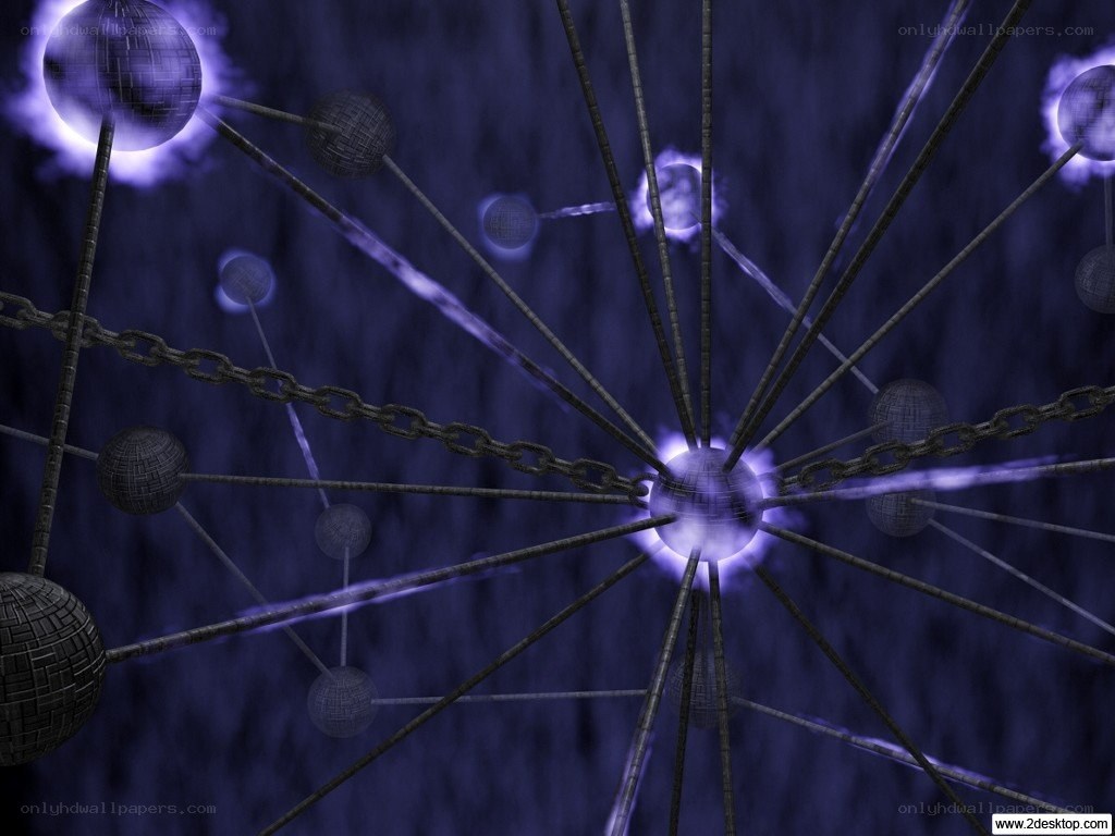 network of glowing spheres