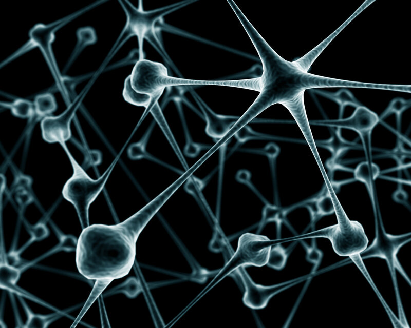 Neural Network Cells — Blue, Scientific, 3d Render, Axons, Dendrites