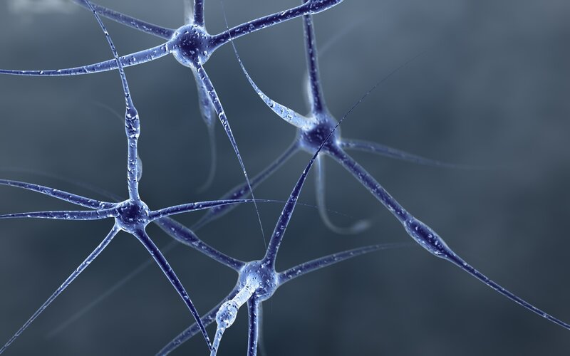Neural Network Cells — Blue, Scientific, 3d Render