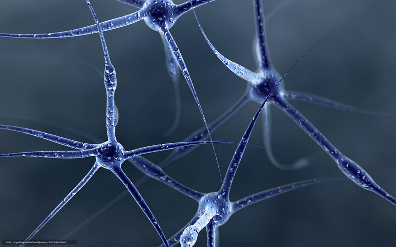 Neural Network Cells — Blue, Scientific, Digital Art