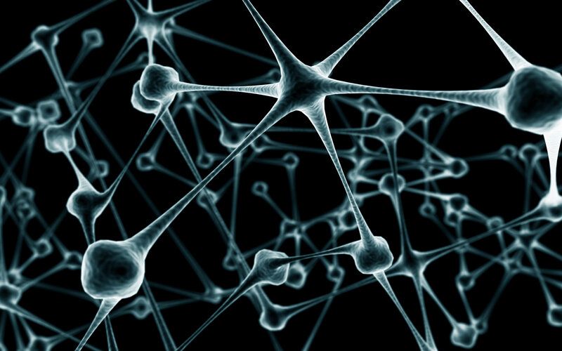 Neural Network Cells — White, Scientific, 3d Render