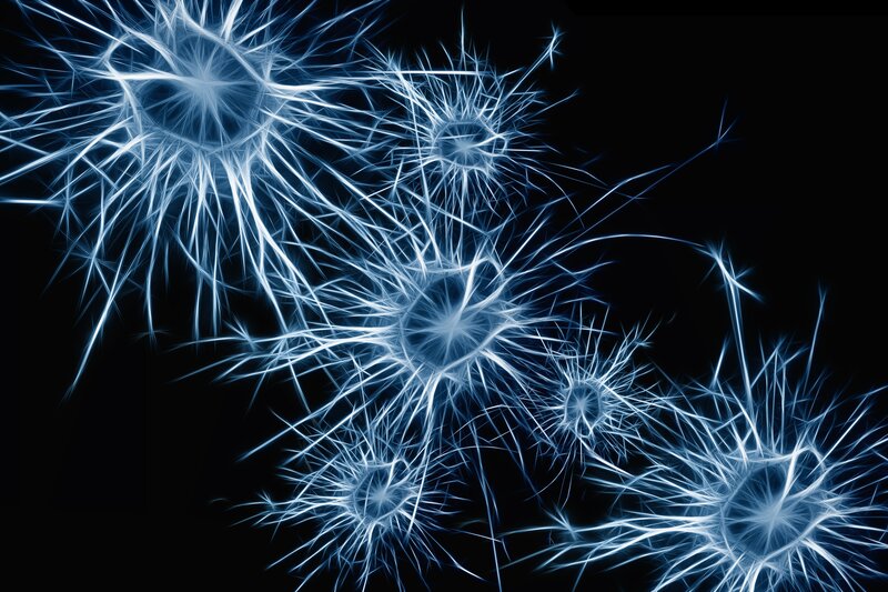Neural Network Pattern — Blue, Dramatic