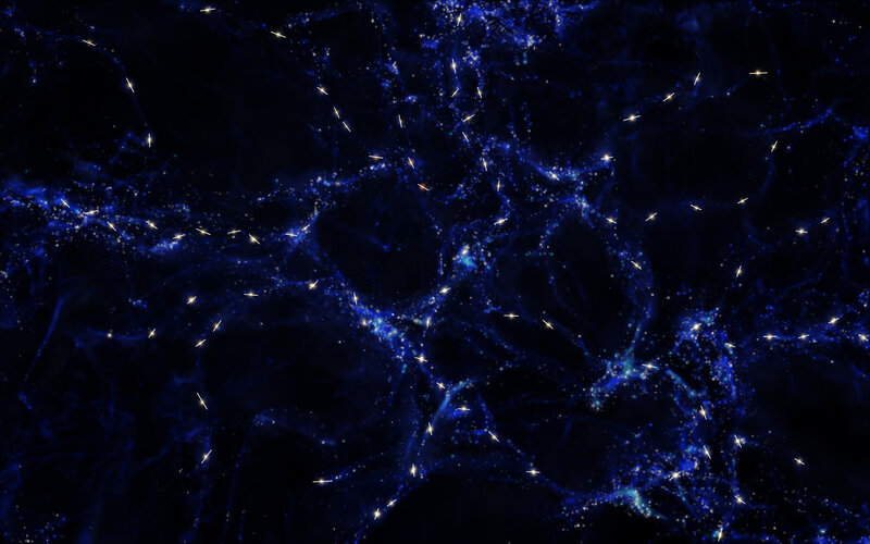Neural Network Visualization — Blue, Abstract