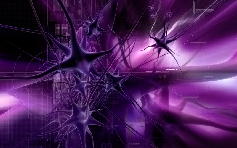 Neural Network Visualization — Purple, Dramatic, Digital Art