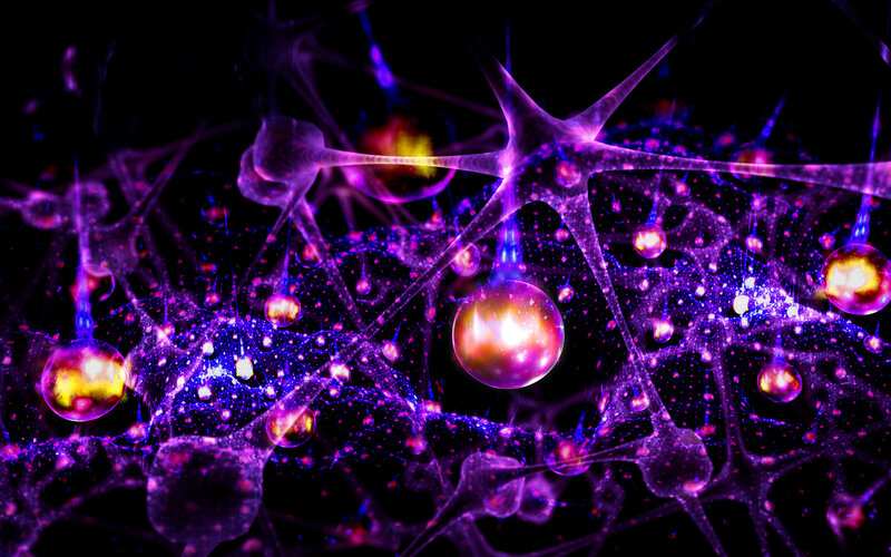 Neural Network Visualization — Purple, Dramatic