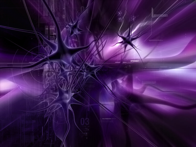 Neural Network Visualization — Purple, Futuristic, Digital Art