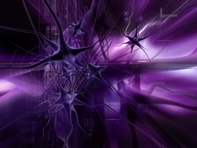 Neural Network Visualization — Purple, Futuristic