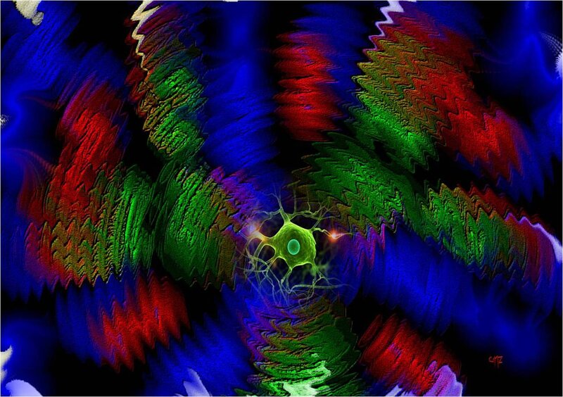 Neuron in Colorful Background