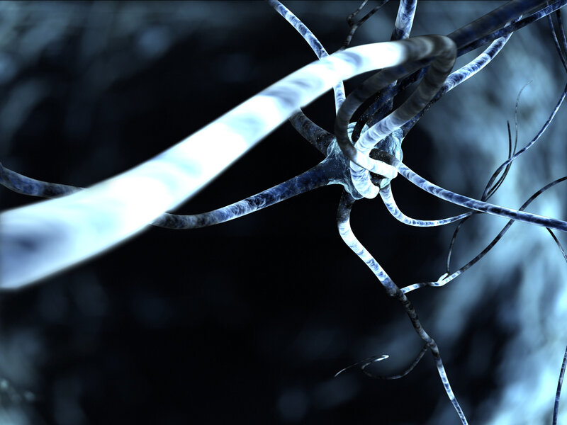 Neuron Network — Blue, Dark, 3d Render