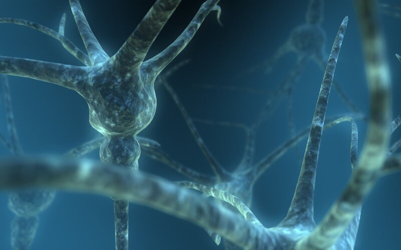 Neuron network in blue light