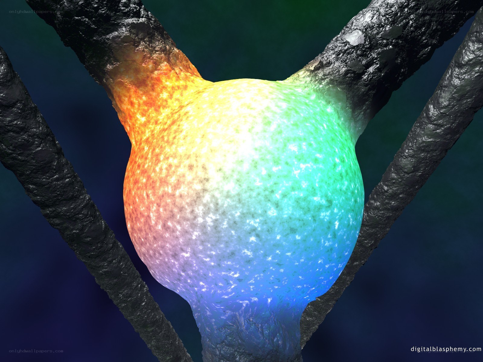 Neuron with colorful signal
