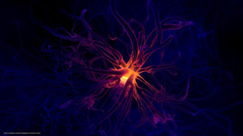 Neuron with Glowing Axons — Purple