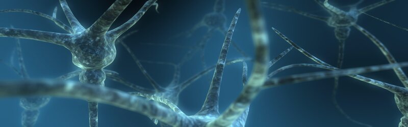 Neurons in Brain Tissue — Blue, Scientific