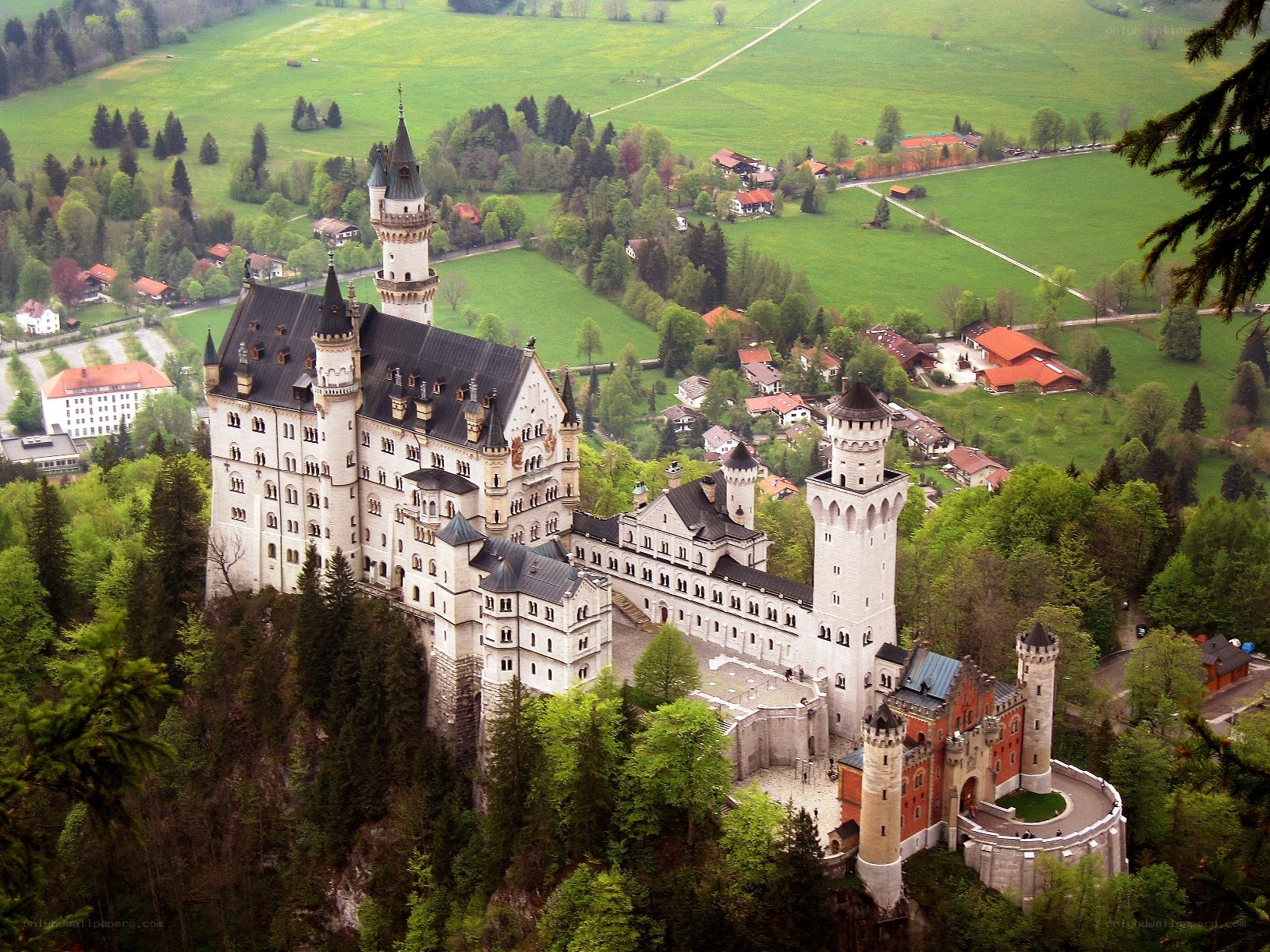 Neuschwanstein Castle aerial view