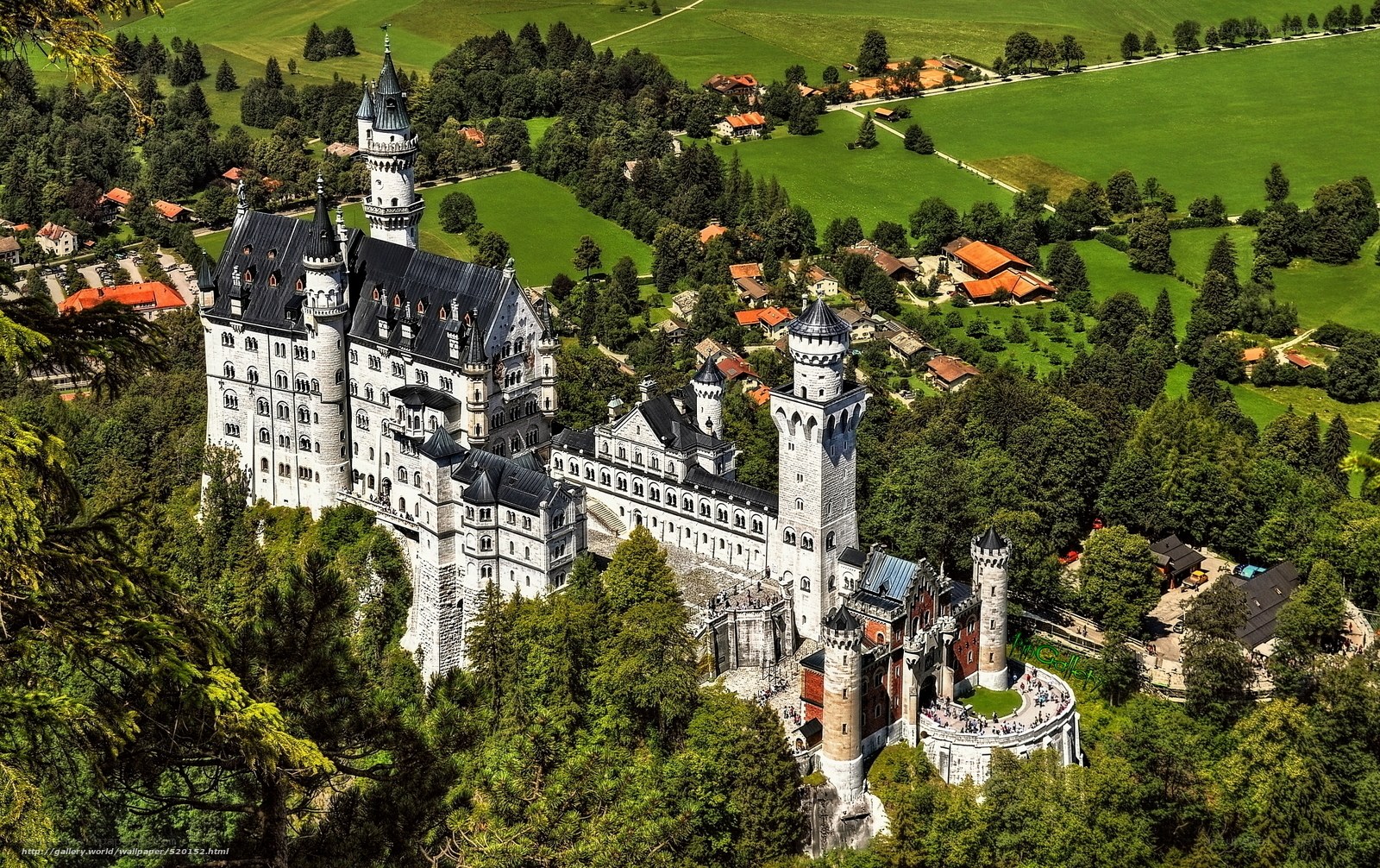 Neuschwanstein Castle aerial view