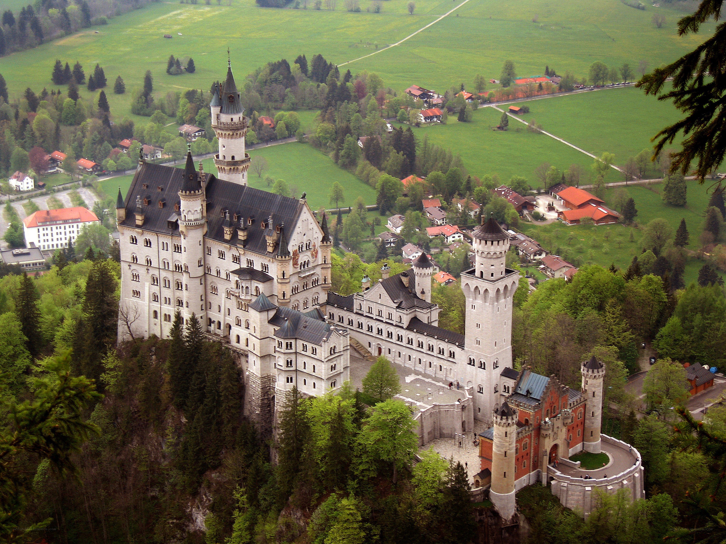 Neuschwanstein Castle aerial view