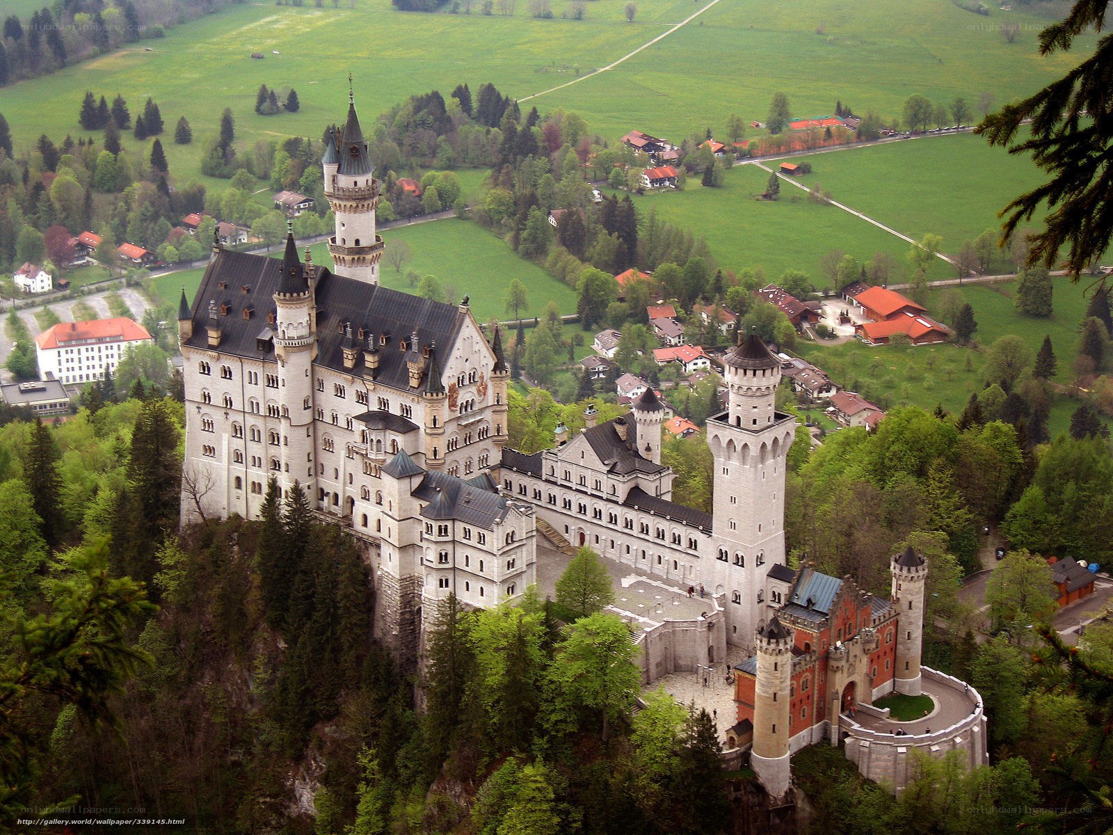Neuschwanstein Castle aerial view