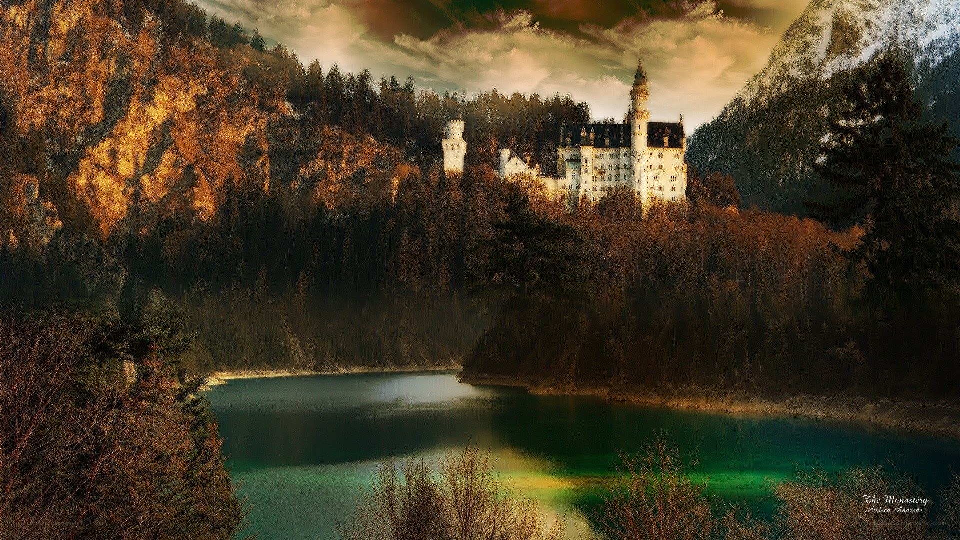 Neuschwanstein Castle at dusk