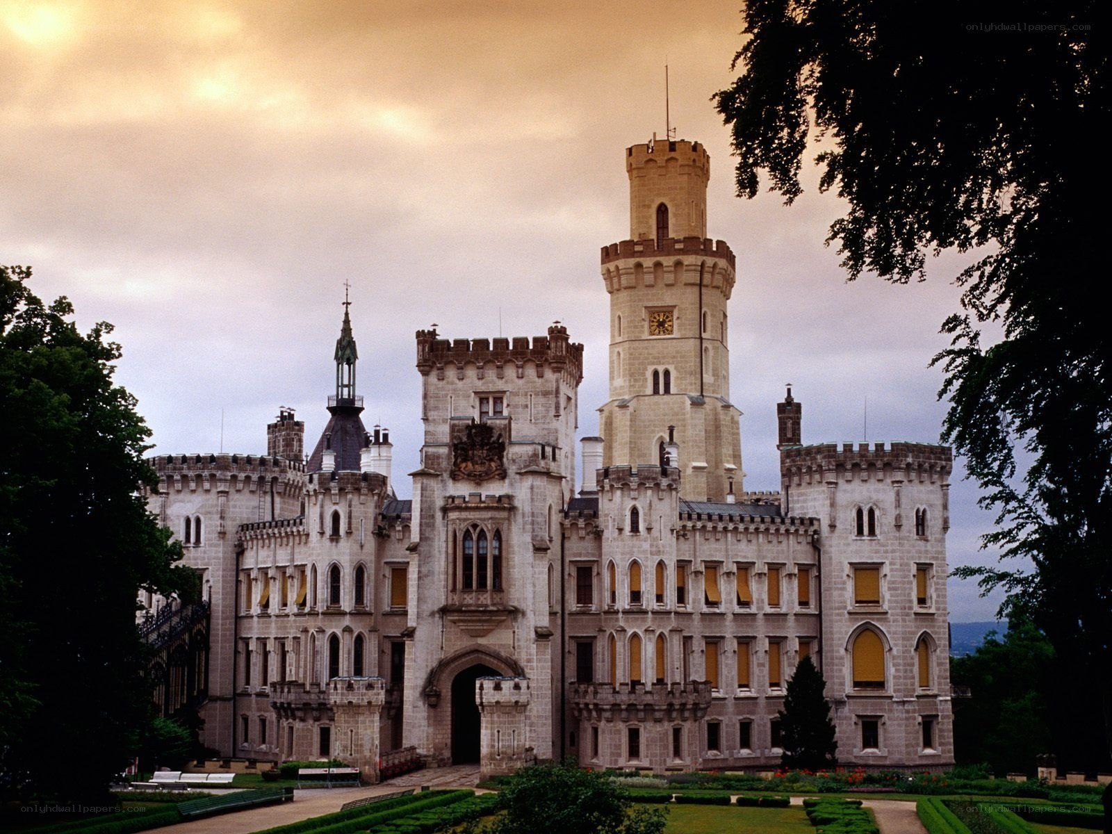 Neuschwanstein Castle at dusk