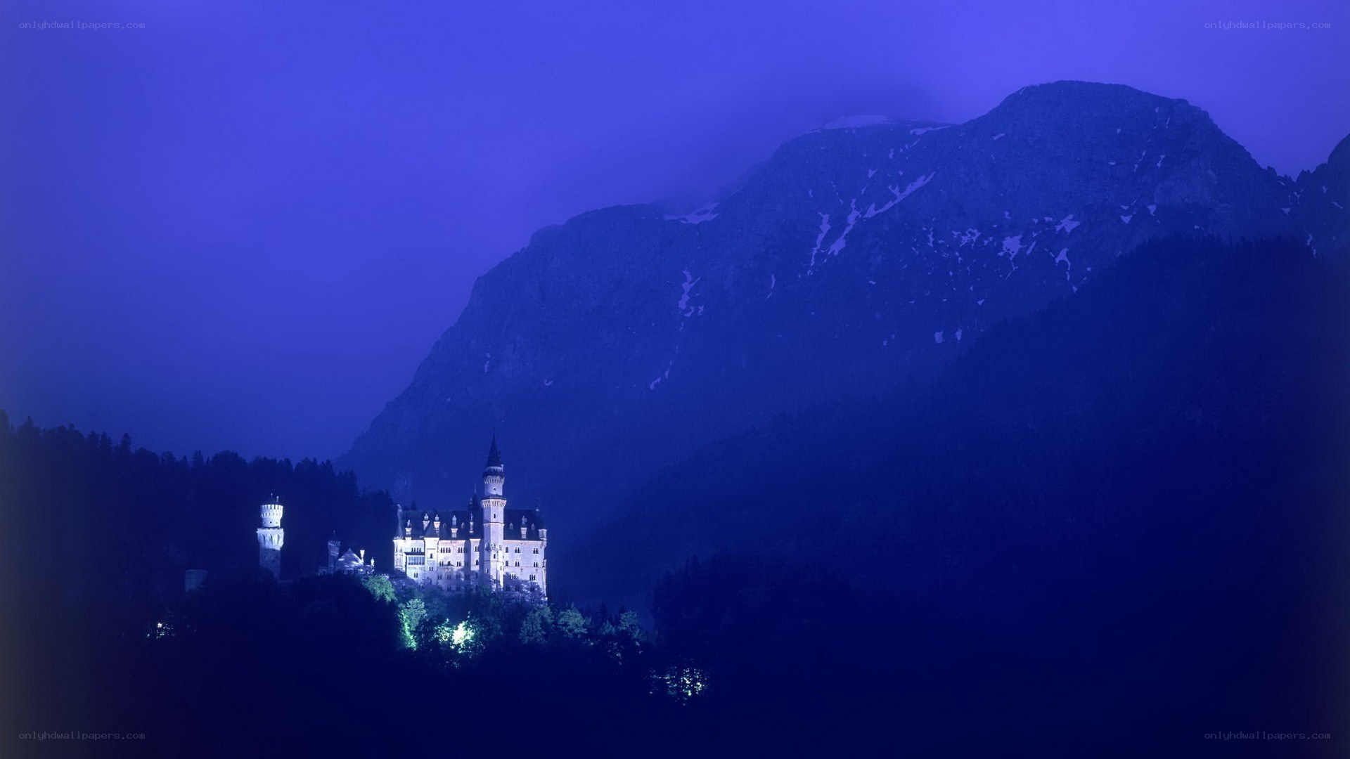 Neuschwanstein Castle at night